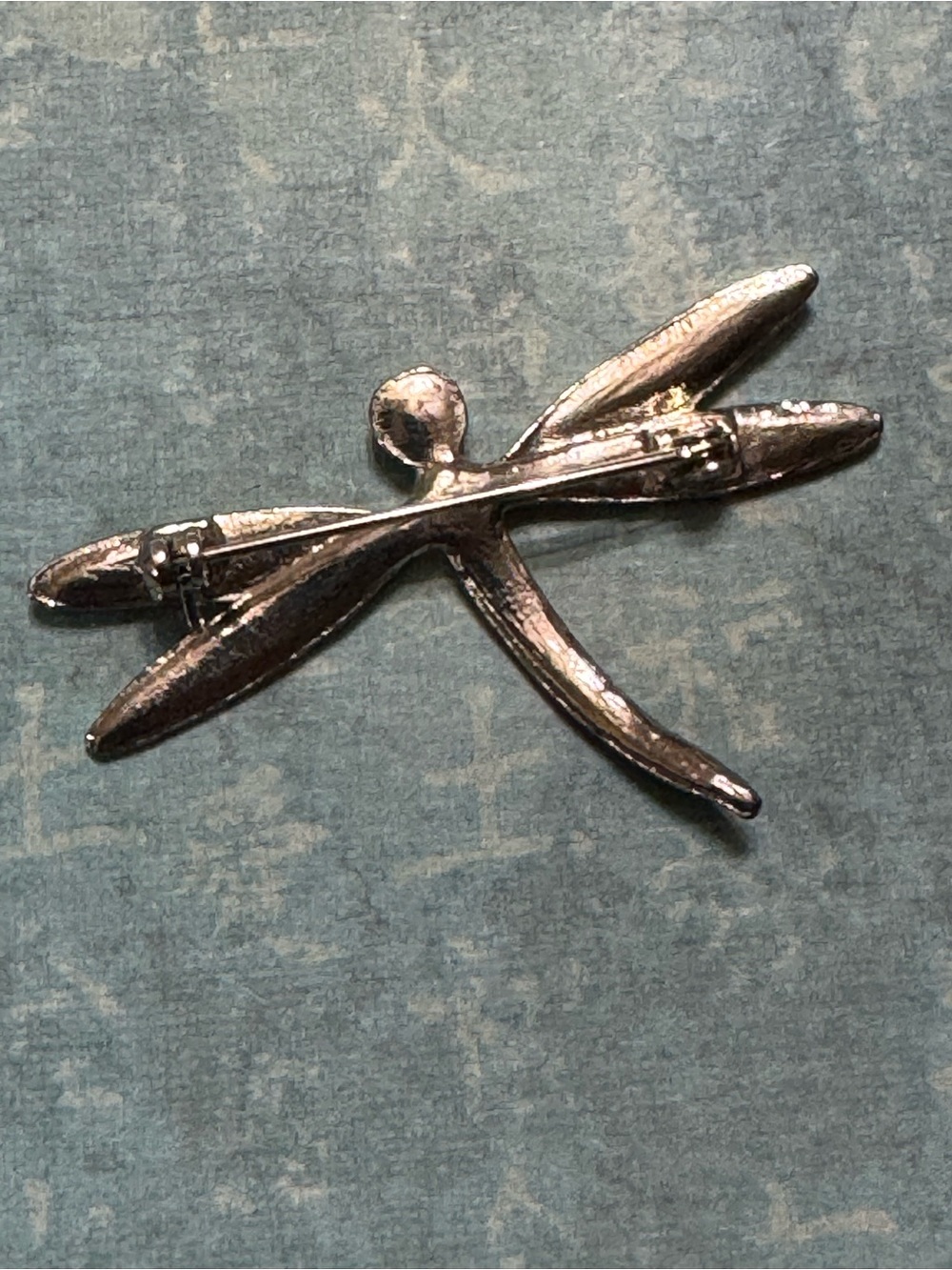 VINTAGE SILVER TONE DRAGONFLY BROOCH - Picture 3 of 6